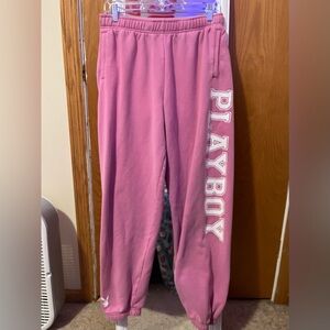 PLAYBOY Pink Joggers with White Logo